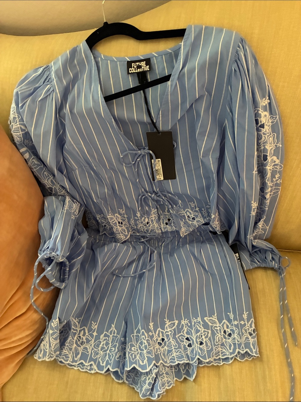 NWT Set -Future Collective Tie-Front Top and shorts